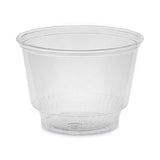 Pactiv Evergreen EarthChoice Recycled Clear Plastic Sundae Dish, 8 oz, 4" dia x 3"h, Clear, 60/Bag, 15 Bags/Carton (PCTYPS8C)