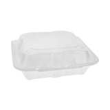 Pactiv Evergreen Vented Foam Hinged Lid Container, Dual Tab Lock Economy, 8.42 x 8.15 x 3, White, 150/Carton (PCTYTD18801ECON) Case of 150