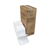 Pactiv Evergreen Vented Foam Hinged Lid Container, Dual Tab Lock Economy, 8.42 x 8.15 x 3, White, 150/Carton (PCTYTD18801ECON) Case of 150