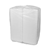 Pactiv Evergreen Vented Foam Hinged Lid Container, Dual Tab Lock Economy, 9.13 x 9 x 3.25, White, 150/Carton (PCTYTD19901ECON) Case of 150