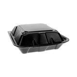 Pactiv Evergreen Vented Foam Hinged Lid Container, Dual Tab Lock, 9 x 9 x 3.25, Black, 150/Carton (PCTYTDB99010000) Case of 150