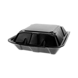 Pactiv Evergreen Vented Foam Hinged Lid Container, Dual Tab Lock, 9 x 9 x 3.25, Black, 150/Carton (PCTYTDB99010000) Case of 150