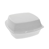 Pactiv Evergreen Foam Hinged Lid Container, Single Tab Lock, 6.38 x 6.38 x 3, White, 500/Carton (PCTYTH100800000) Case of 500