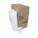 Pactiv Evergreen Foam Hinged Lid Container, Single Tab Lock, 6.38 x 6.38 x 3, White, 500/Carton (PCTYTH100800000) Case of 500