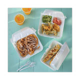 Pactiv Evergreen Foam Hinged Lid Container, Single Tab Lock #205 Utility, 9.19 x 6.5 x 2.75, White, 150/Carton (PCTYTH102050001) Case of 150