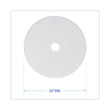 Boardwalk® Polishing Floor Pads, 24" Diameter, White, 5/Carton (BWK4024WHI) Case of 5