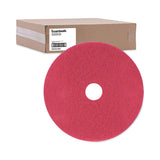 Boardwalk® Buffing Floor Pads, 21" Diameter, Red, 5/Carton (BWK4021RED) Case of 5
