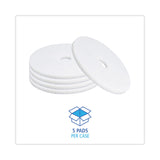 Boardwalk® Polishing Floor Pads, 20" Diameter, White, 5/Carton (BWK4020WHI) Case of 5