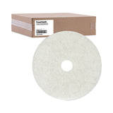Boardwalk® Natural Burnishing Floor Pads, 20" Diameter, White, 5/Carton (BWK4020NAT) Case of 5