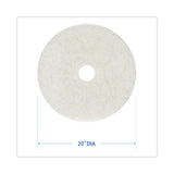 Boardwalk® Natural Burnishing Floor Pads, 20" Diameter, White, 5/Carton (BWK4020NAT) Case of 5