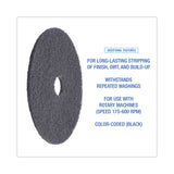 Boardwalk® High Performance Stripping Floor Pads, 20" Diameter, Black, 5/Carton (BWK4020HIP) Case of 5