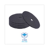 Boardwalk® Stripping Floor Pads, 20" Diameter, Black, 5/Carton (BWK4020BLA) Case of 5