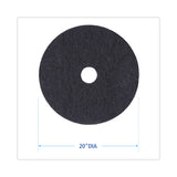 Boardwalk® Stripping Floor Pads, 20" Diameter, Black, 5/Carton (BWK4020BLA) Case of 5