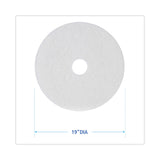 Boardwalk® Polishing Floor Pads, 19" Diameter, White, 5/Carton (BWK4019WHI) Case of 5