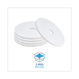 Boardwalk® Polishing Floor Pads, 17" Diameter, White, 5/Carton (BWK4017WHI) Case of 5