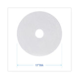 Boardwalk® Polishing Floor Pads, 17" Diameter, White, 5/Carton (BWK4017WHI) Case of 5