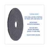 Boardwalk® High Performance Stripping Floor Pads, 17" Diameter, Black, 5/Carton (BWK4017HIP) Case of 5