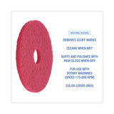 Boardwalk® Buffing Floor Pads, 15" Diameter, Red, 5/Carton (BWK4015RED) Case of 5