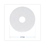 Boardwalk® Polishing Floor Pads, 13" Diameter, White, 5/Carton (BWK4013WHI) Case of 5