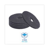 Boardwalk® Stripping Floor Pads, 13" Diameter, Black, 5/Carton (BWK4013BLA) Case of 5