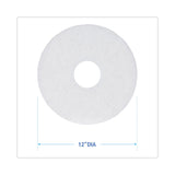 Boardwalk® Polishing Floor Pads, 12" Diameter, White, 5/Carton (BWK4012WHI) Case of 5