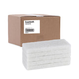 Boardwalk® Light Duty Scour Pad, 4.63  x 10, White, 20/Carton (BWK401) Case of 20