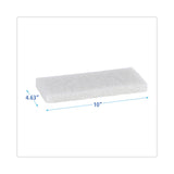 Boardwalk® Light Duty Scour Pad, 4.63  x 10, White, 20/Carton (BWK401) Case of 20