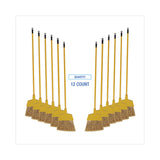 Boardwalk® Poly Bristle Angler Broom, 53" Handle, Yellow, 12/Carton (BWK932M) 1 Dozen