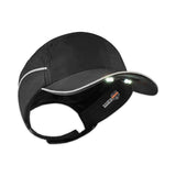 ergodyne® Skullerz 8965 Lightweight Bump Cap Hat with LED Lighting, Long Brim, Black, Ships in 1-3 Business Days (EGO23369) Each