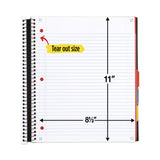 Five Star® Advance Wirebound Notebook, Ten Pockets, 5-Subject, Medium/College Rule, Randomly Assorted Cover Color, (200) 11 x 8.5 Sheets (MEA06326) Each