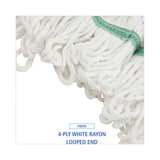 Boardwalk® Loop End Rayon Mop Head, Rayon, Medium, 14 oz, White, Dozen (BWKSP200M14DZ) 1 Dozen