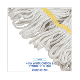 Boardwalk® Super Loop Wet Mop Head, Cotton/Synthetic Fiber, 5" Headband, Small Size, White, 12/Carton (BWK501WH) Case of 12