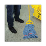 Boardwalk® Super Loop Wet Mop Head, Cotton/Synthetic Fiber, 1" Headband, Large Size, Blue, 12/Carton (BWK503BLNB) Case of 12