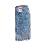 Boardwalk® Super Loop Wet Mop Head, Cotton/Synthetic Fiber, 1" Headband, Large Size, Blue, 12/Carton (BWK503BLNB) Case of 12