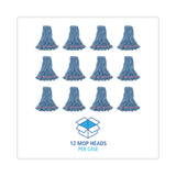 Boardwalk® Super Loop Wet Mop Head, Cotton/Synthetic Fiber, 1" Headband, Large Size, Blue, 12/Carton (BWK503BLNB) Case of 12