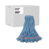 Boardwalk® Super Loop Wet Mop Head, Cotton/Synthetic Fiber, 1" Headband, Large Size, Blue, 12/Carton (BWK503BLNB) Case of 12