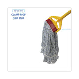 Boardwalk® Mop Head, Floor Finish, Wide, Rayon/Polyester, Large, White/Blue, 12/Carton (BWK553) Case of 12
