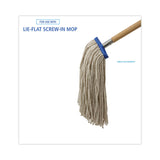 Boardwalk® Cut-End Lie-Flat Wet Mop Head, Cotton, 16oz, White, 12/Carton (BWK716CCT) Case of 12
