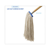 Boardwalk® Mop Head, Economical Lie-Flat Head, Cotton Fiber, 20 oz, White, 12/Carton (BWK720C) Case of 12