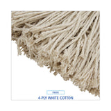 Boardwalk® Mop Head, Economical Lie-Flat Head, Cotton Fiber, 20 oz, White, 12/Carton (BWK720C) Case of 12