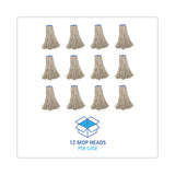 Boardwalk® Mop Head, Economical Lie-Flat Head, Cotton Fiber, 20 oz, White, 12/Carton (BWK720C) Case of 12