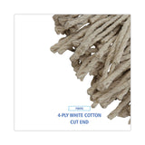 Boardwalk® Mop Head, Economical Lie-Flat Head, Cotton Fiber, 32oz, White, 12/Carton (BWK732C) Case of 12