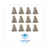 Boardwalk® Mop Head, Economical Lie-Flat Head, Cotton Fiber, 32oz, White, 12/Carton (BWK732C) Case of 12