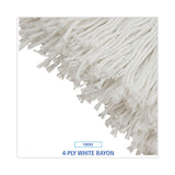 Boardwalk® Mop Head, Economical Lie-Flat Head, Rayon Fiber, 32-Oz., White, 12/Carton (BWK732R) Case of 12