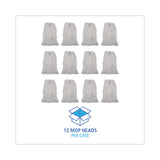 Boardwalk® Mop Head, Looped, Enviro Clean With Tailband, Medium, White, 12/Carton (BWK8002) Case of 12