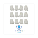 Boardwalk® Nonwoven Cut End Edge Mop, Rayon/Polyester, #24, White, 12/Carton (BWKBW2024) Carton of 12