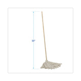 Boardwalk® Cotton Deck Mop, #24 White Cotton Head, 50" Wood Handle, 6/Carton (BWKCD50024S) Case of 6