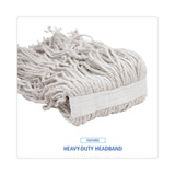 Boardwalk® Banded Cotton Mop Heads, 24oz, White, 12/Carton (BWKCM20024) Case of 12