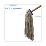 Boardwalk® Mop Head, Lie-Flat Head, Cotton Fiber, 24 oz., White, 12/Carton (BWKCM22024) Case of 12
