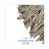 Boardwalk® Mop Head, Lie-Flat Head, Cotton Fiber, 24 oz., White, 12/Carton (BWKCM22024) Case of 12
